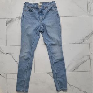 High rise skinny light blue jeans